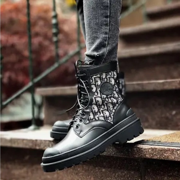 DIOR X STUSSY Explorer Monogram Combat Boot 🥾 😎😳RARE NIB - Picture 3 of 11